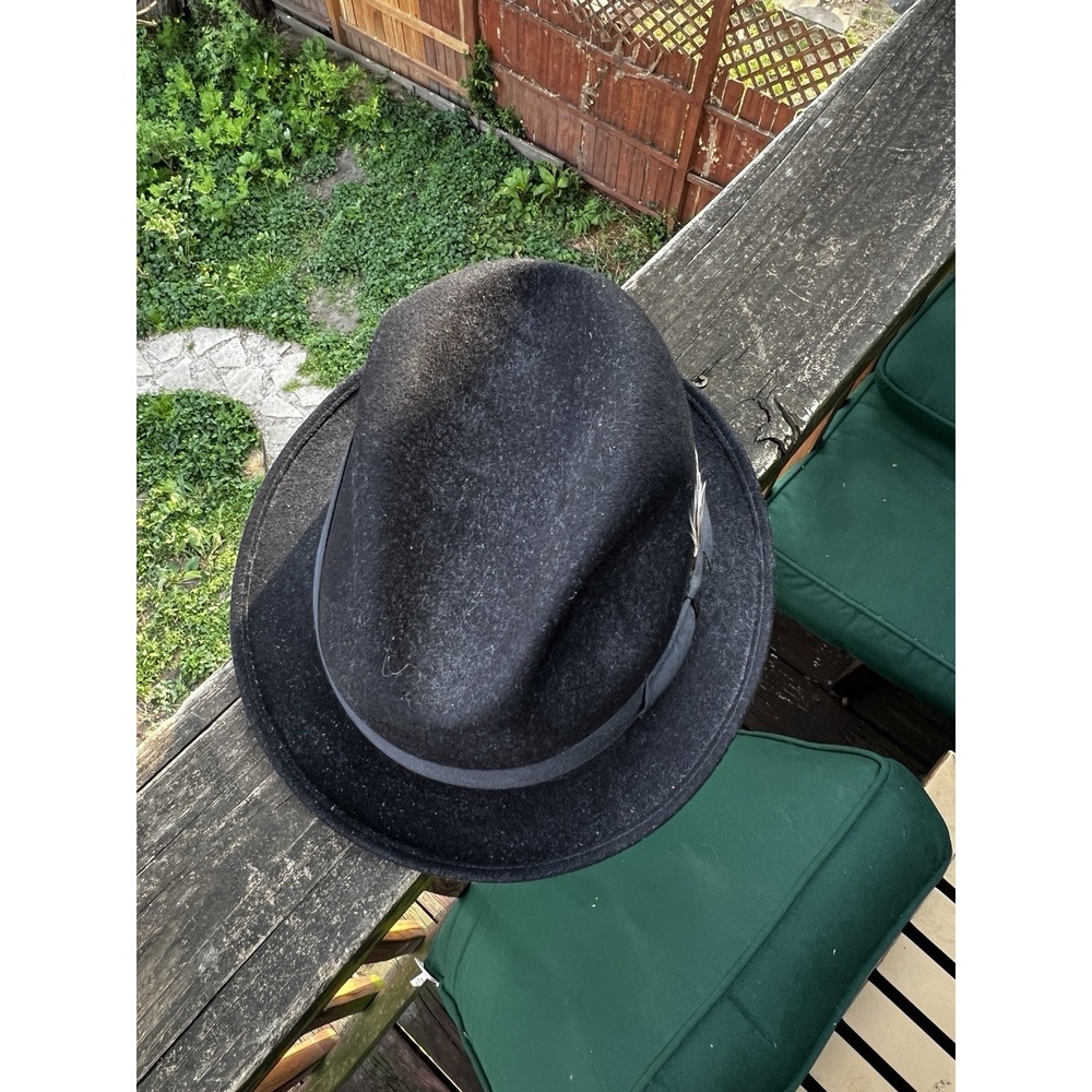 Goorin Bros. Fedora Hat "The Doctor" Black Large w/ Feathers - Picture 4 of 13